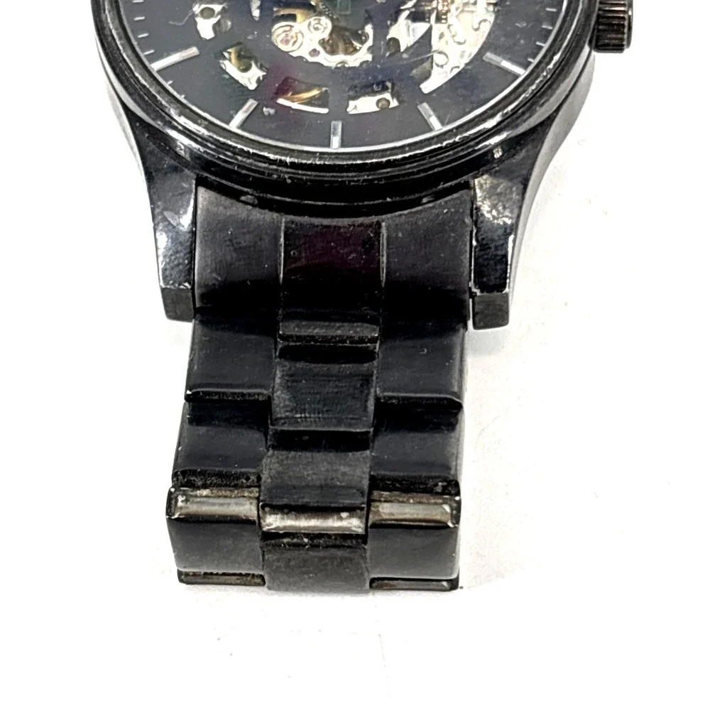 Caravelle New York By Bulova Men's‎ Automatic Gun Metal Watch 45A121 AS-IS
